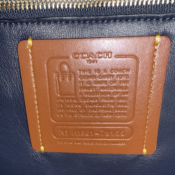 COACH Archive Original Cashin Carry Tote 79155 Hunter Green EUC glovetan leather - Picture 10 of 13